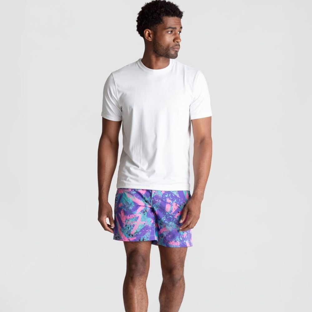Birddogs XXL Gym Shorts Purple Pink Splatter Men’s EUC
